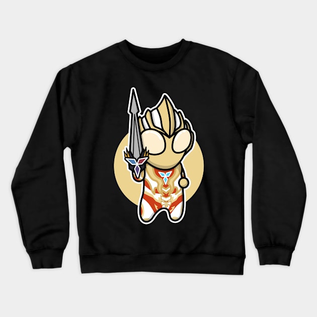 Ultraman Trigger, Glitter Trigger Eternity Chibi Style Kawaii Crewneck Sweatshirt by The Toku Verse